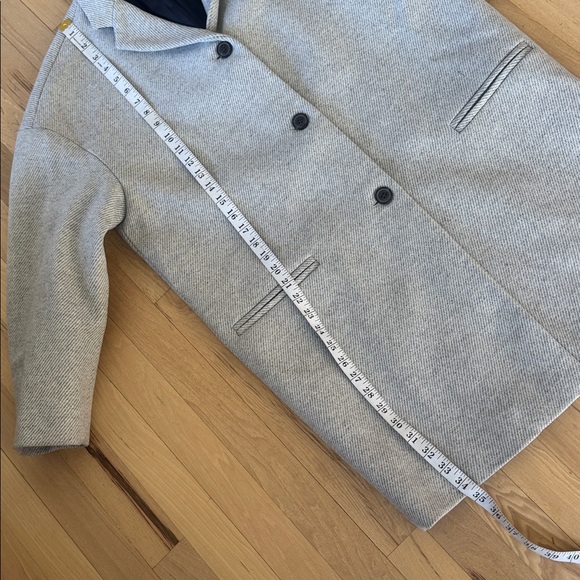 GAP NEW Drop Shoulder Gray and White Wool Blend Coat M - Picture 8 of 11
